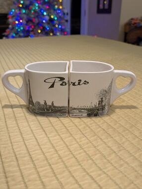 Valentine Paris 2 Mugs White Black Matching Together Dessapt Editions Couples